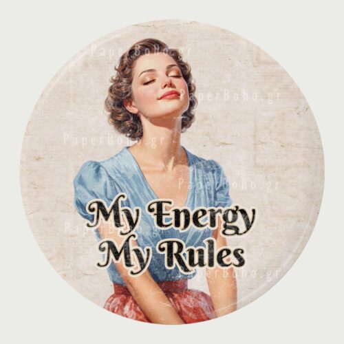 Ρετρό Μαγνητάκι Ψυγείου My Energy My Rules