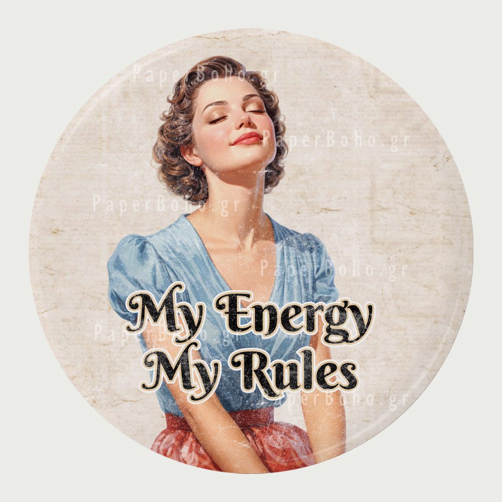 Ρετρό Μαγνητάκι Ψυγείου My Energy My Rules