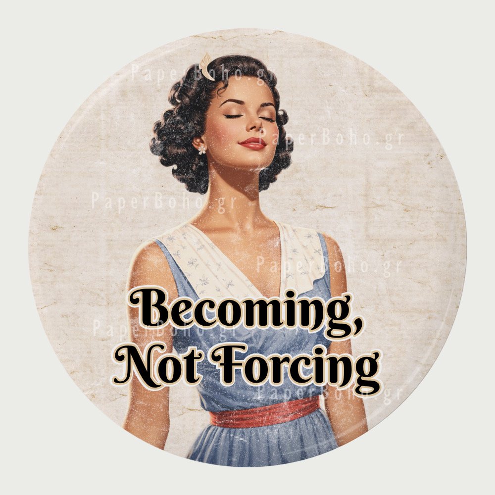 Ρετρό Μαγνητάκι Ψυγείου Becoming, Not Forcing