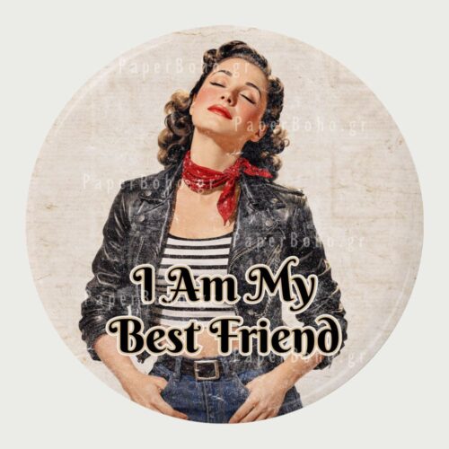 Ρετρό Μαγνητάκι Ψυγείου I Am My Best Friend