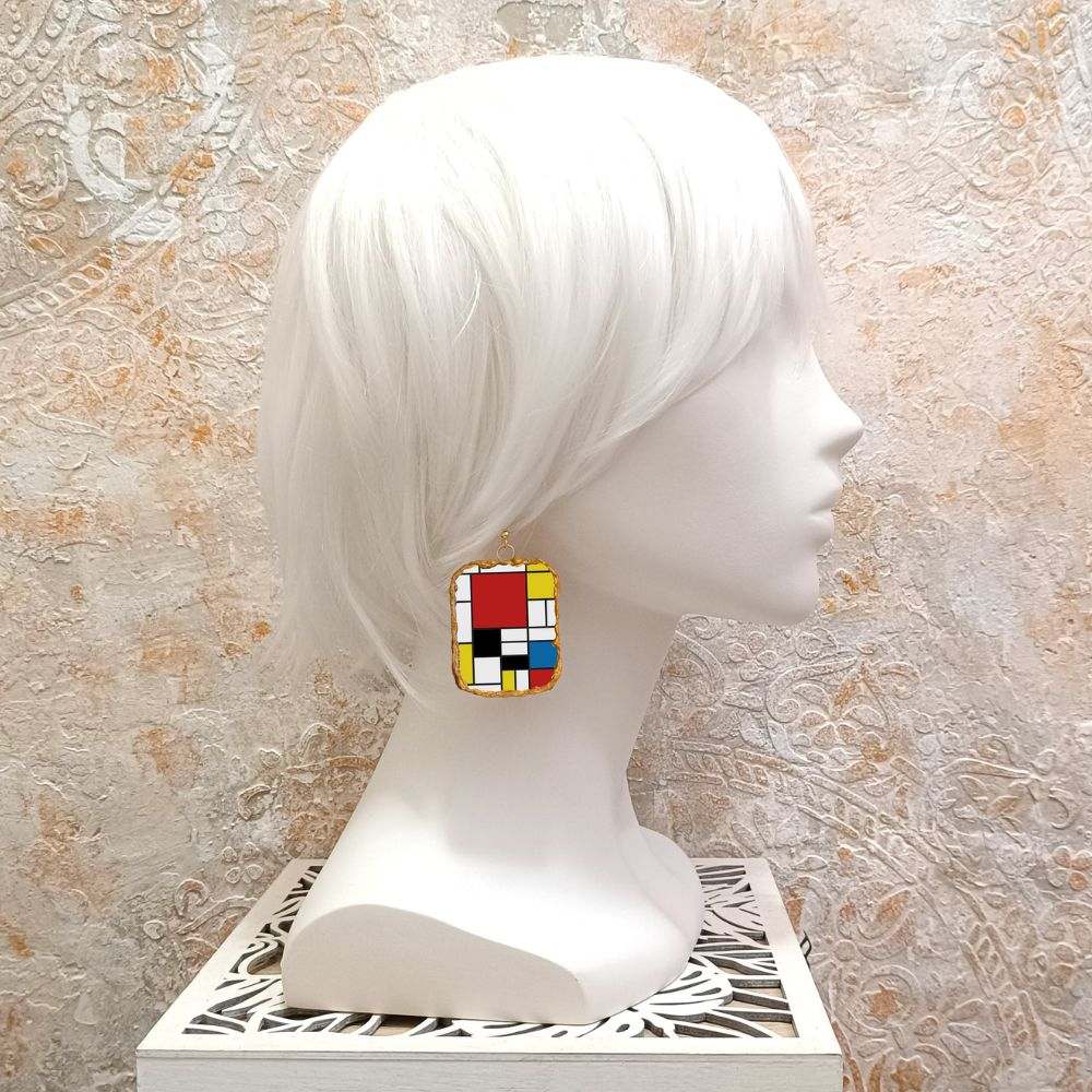 Γεωμετρικά Σκουλαρίκια Minimal Κοσμήματα "Museum Treasures" • 24k - Image 2